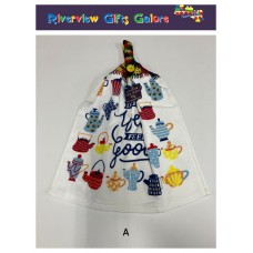 Crochet Top Hand Towel / Tea Towel - Drink Well Feel Good Crochet Top Hand Towel / Tea Towel - Drink Well Feel Good